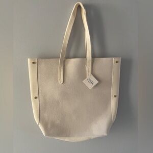 Ulta Beauty Cream Tote Bag with Structured Design